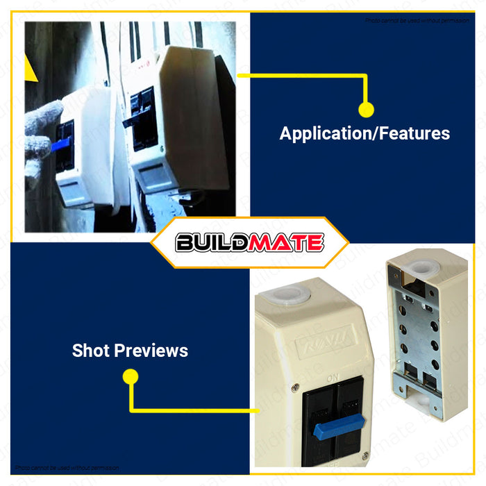 BUILDMATE Royu Safety Breaker Screw Type Terminal 15A | 20A| 30A | 40A | 60A [SOLD PER PIECE] Electrical Safety Circuit Breaker