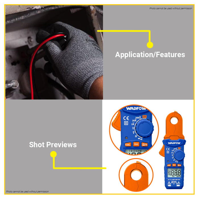 BUILDMATE Wadfow 200A DC/AC Clamp Meter with 2000 Counts WDM65015 - WPT