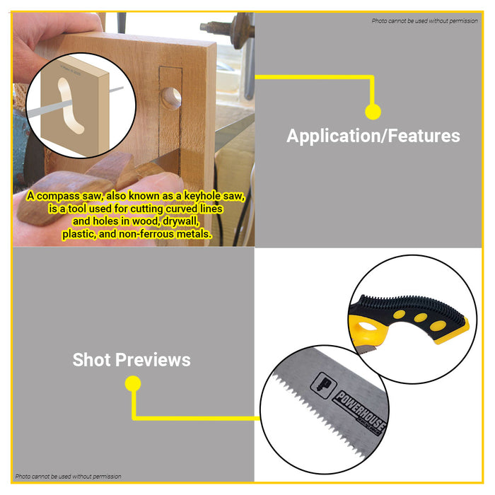 POWERHOUSE Compass Saw 16" with PVC Handle •BUILDMATE• PHHT