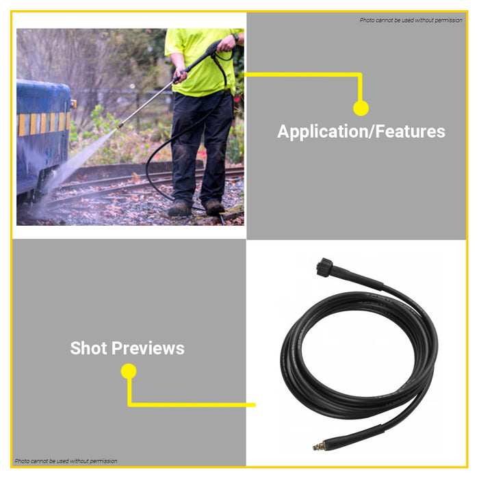 BUILDMATE Ingco High Pressure Washer Hose 5m 16MPa/160Bar Power Washer Replacement Quick Connector Hose AHPH503 - IHT