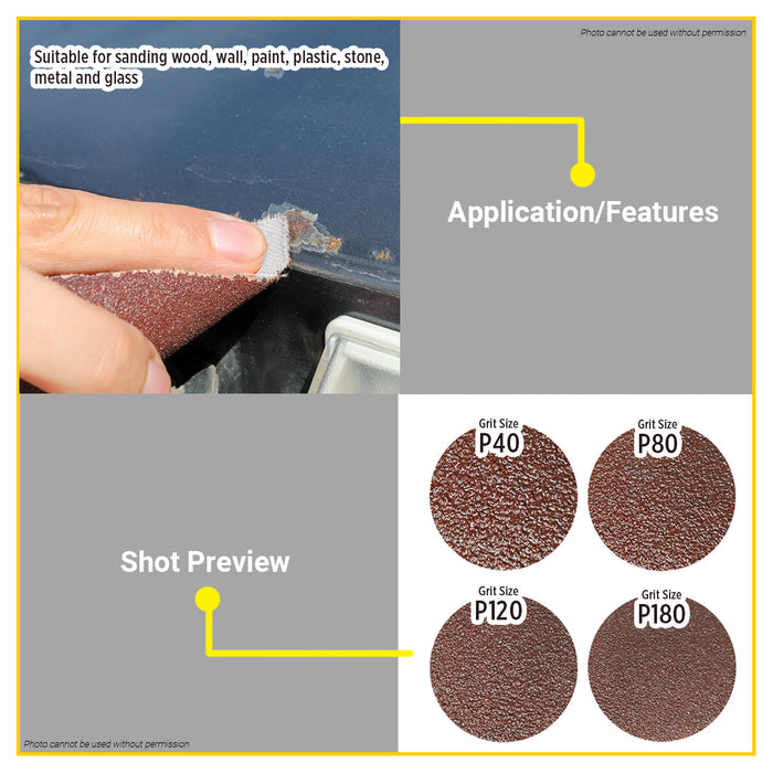 BUILDMATE Ingco 50pcs Sanding Sheet Set P40-P180 Abrasive Finishing Sandpaper Polishing Sheet Sanding Pad SOLD PER SET - IHT