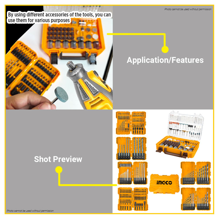 BUILDMATE Ingco 4pcs Accessories Box Set  / 3pcs Accessories Combo Box Set Twist Drill Bits Impact Screwdrivers Mini Drill Accessories Tools Kit - IPX