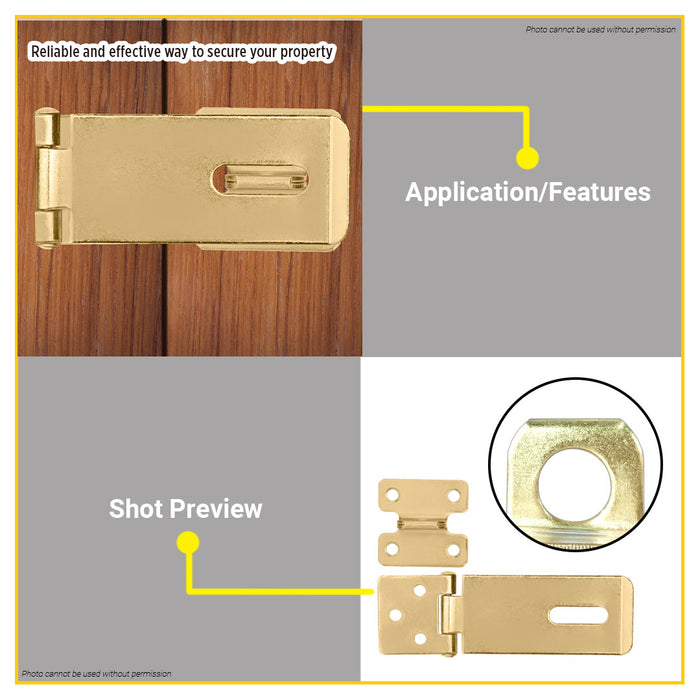 BUILDMATE Ingco Hasp and Staple 2.5" - 5.5" Safety Latches Anti-Theft Security Door Cabinet Lock Padlock Hasp Latch SOLD PER PIECE - IHT