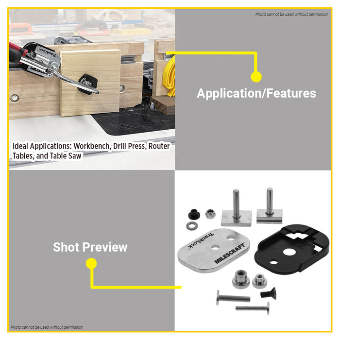 BUILDMATE Milescraft Track Lock  Universal T-Track Table Clamping Accessory for Bench Clamp #4022