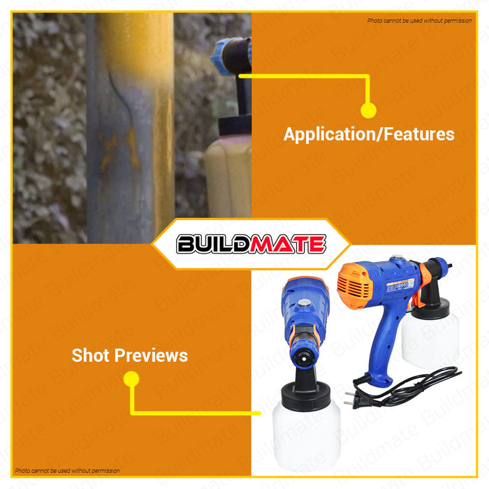 BUILDMATE Wadfow HVLP Electric Spray Gun 450W 800ML Power Paint Zoom Sprayer Gun WEG1A01 WPP