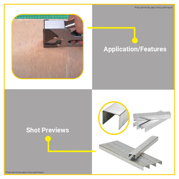 BUILDMATE Ingco 1000PCS/SET Staples Wire Heavy Duty D-Type / U-Type Heavy Duty Staple for Manual Gun Tacker Stapler Tool - IHT