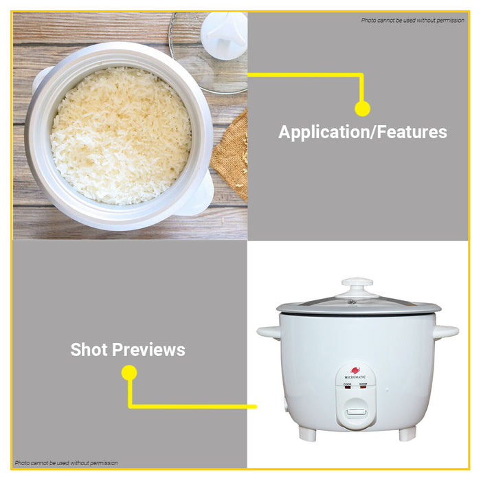 BUILDMATE Micromatic 620W Rice Cooker 1.5L 8 Cups Capacity with Keep Warm Function Electric Cooker Appliances MRC-550