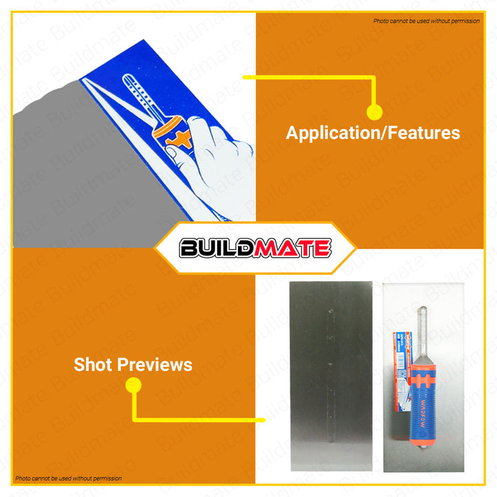 BUILDMATE Wadfow Plastering Trowel 280x120mm Without Teeth | With Teeth [SOLD PER PIECE] Plaster Trowel Drywall Trowel Finishing Masonry Trowel Plaster Finishing Tool Brick Trowel Scraper Putty Rodela WPE1912 | WPE2912 • WHT