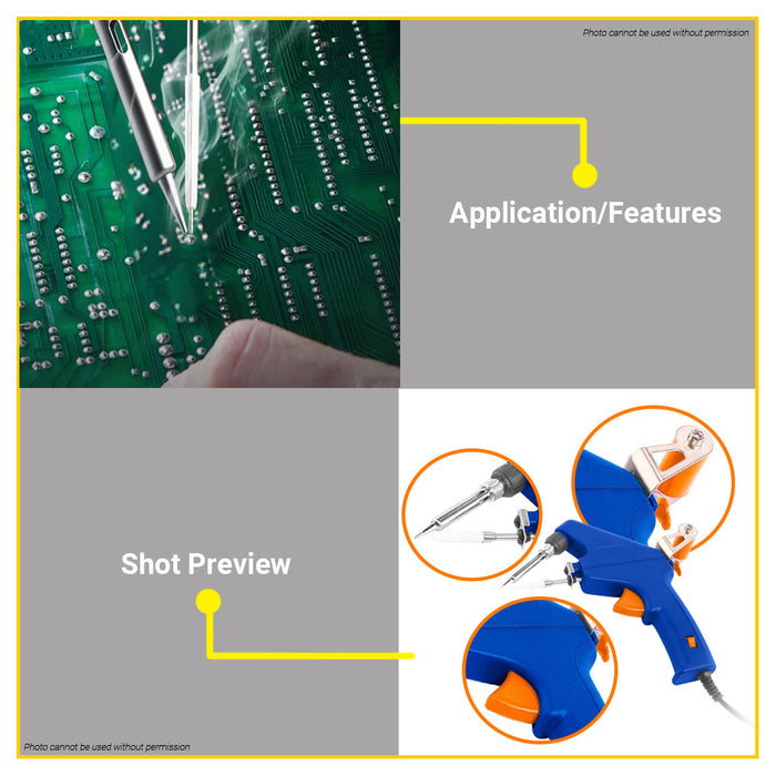 BUILDMATE Wadfow 60W Electric Soldering Gun with Soft Grip Solder Feeder WEL5606 - WHT