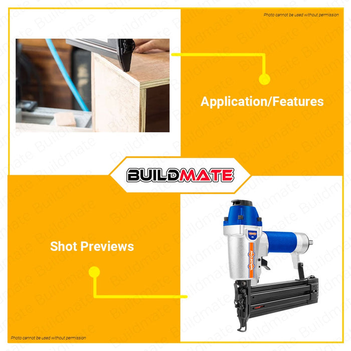 WADFOW Air Brad Nailer Stapler Gun 100PCS Capacity Nail Gun Staple Gun Crown Stapler for Carpentry, DIY Project, Woodworking WBN1550 •BUILDMATE• WHT