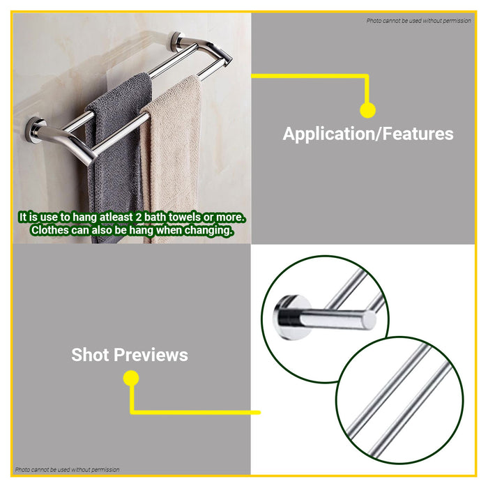 WATERHOUSE by POWERHOUSE Stainless Round Type Dual Towel Bar •BUILDMATE• PHWH