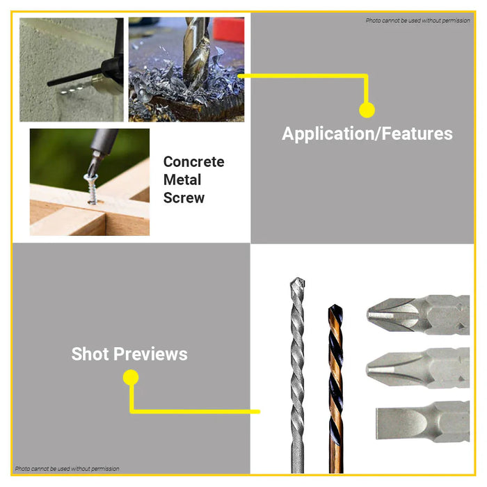 BUILDMATE Ingco 16pcs / 19pcs Drill Bits & Screwdriver Bits Set DIY Tool Bit Assortment Kit AKSDB9165 / AKSDB1901 - IHT