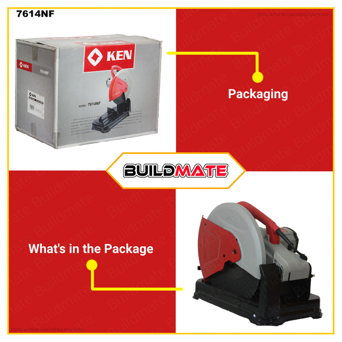 BUILDMATE Ken Industrial Cut Off Chop Saw Machine 355mm 2400W Heavy Duty Electric Metal Cut-off Saw Chopsaw Machine Metal Cutting Saw Cutting Machine for Metal Cut Off Machine 7614NF •