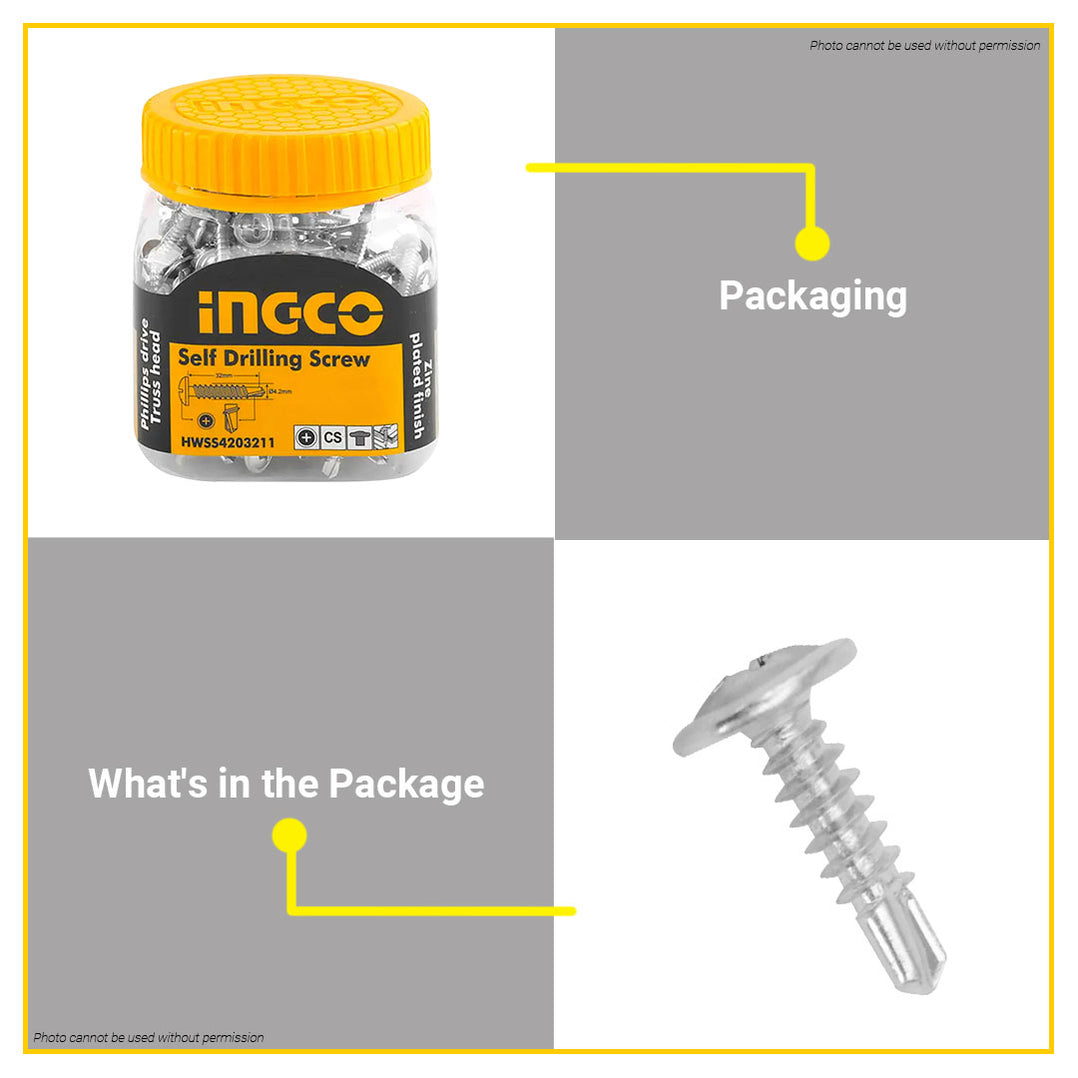•BUILDMATE• INGCO Self Drilling Screw SOLD PER BOTTLE HWSS4202511 / HW ...