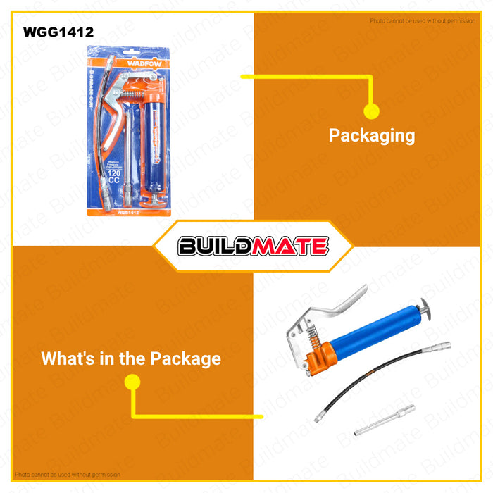 BUILDMATE Wadfow Grease Gun Pump 120CC | 400CC [SOLD PER SET] Manual Tube Grease Gun Greasing Tools with Flexible Hose Lever Metallic Bend Spout Action Grease Gun Automotive Grease Gun WGG1412 | WGG2540 • WHT