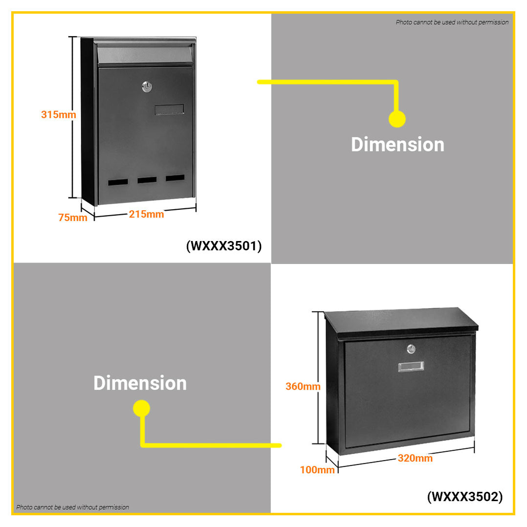 BUILDMATE Wadfow Wall-Mounted Mailbox With Secure Lock & Key Weatherpr ...