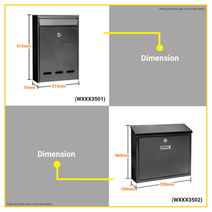 BUILDMATE Wadfow Wall-Mounted Mailbox With Secure Lock & Key Weatherproof Lockable Outdoor Postbox Mail Delivery Storage Letterbox for Home & Office - WHT
