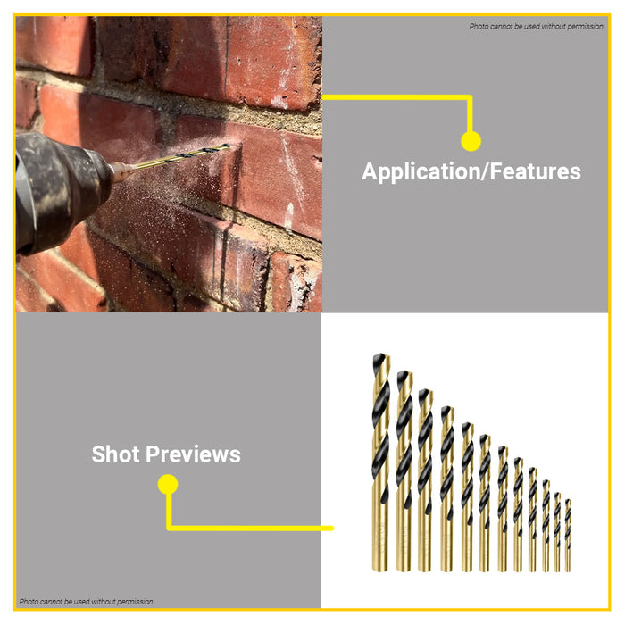 INGCO Original 12 PCS HSS Drill Bit SET AKDB1125 Metal Drilling •BUILDMATE• IHT