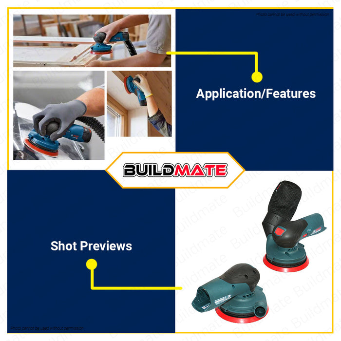 BUILDMATE Bosch Cordless Random Orbit Sander 12V 125mm Orbital Sander Finishing Sander Wood Orbital Sanding Finish Wood Sander Polishing Machine Electric Sander Metal Sander GEX12V-125 Solo 0601372101 • BLC