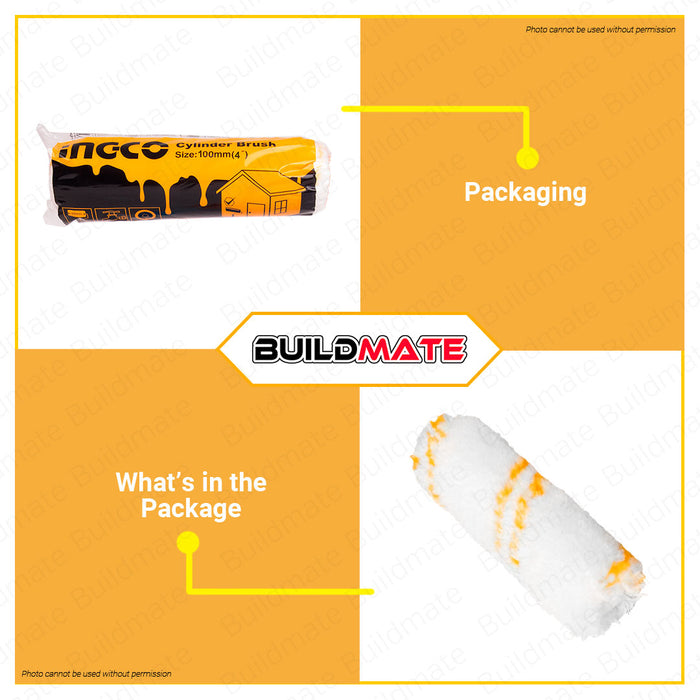 BUILDMATE Ingco Roller Cover Paint Cover 4" Inch 100mm Inner Wall Cylinder Brush Paint Roller Painting Roller Paint Tool HRC3610016 | HRC3610012 • HT2