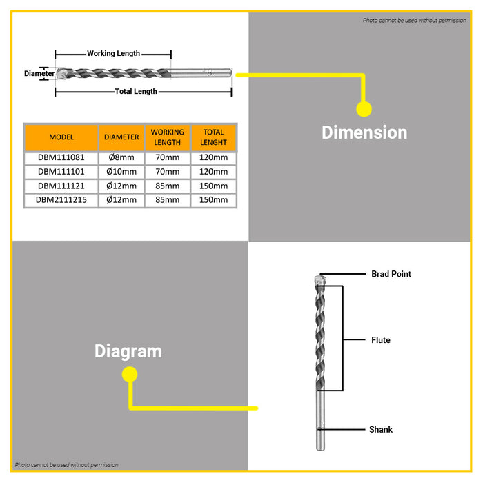 BUILDMATE Ingco Masonry Drll Bit DBM2111215 - IHT