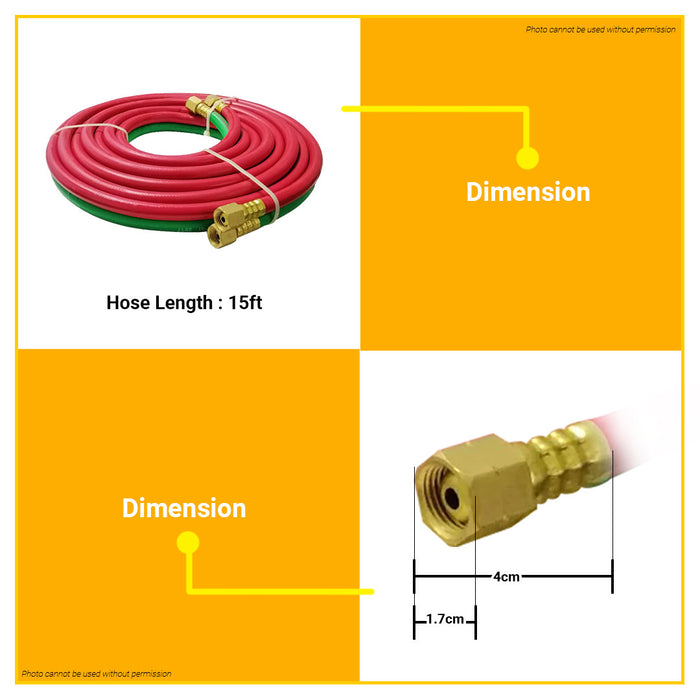 MASTER Twin Hose 15FT for Welding Cutting Outfit