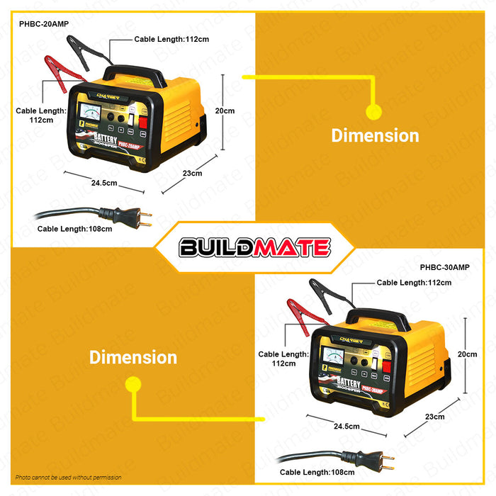 BUILDMATE Powerhouse Battery Charger 20A | 30A | 50A [SOLD PER PIECE] Fast Charger Automotive Charger Battery Maintainer Stable Power Supply Industrial Car Trolley Battery Charger Tools • PHI