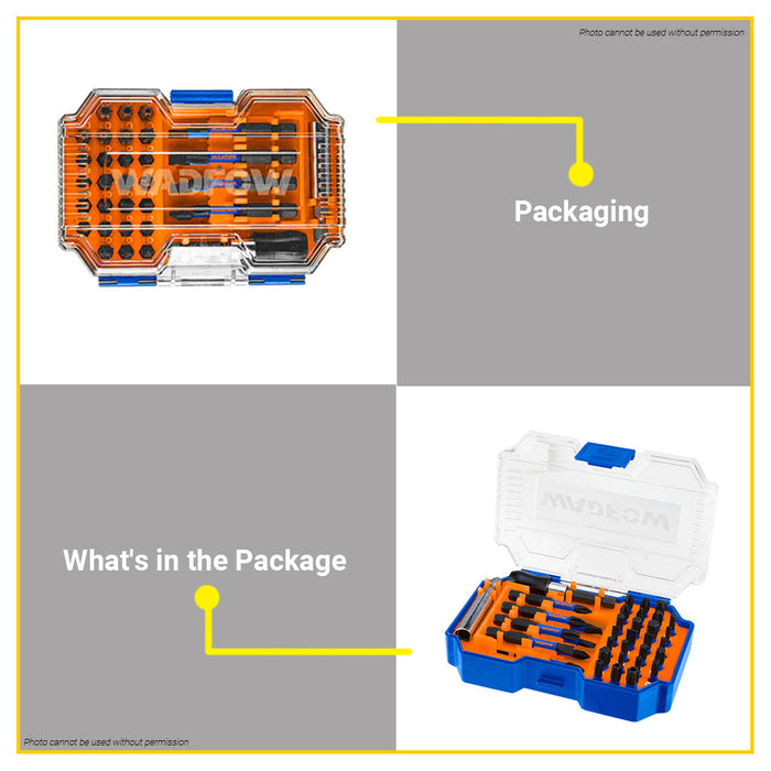 BUILDMATE Wadfow 36PCS/SET Impact Screwdriver Bits Set Accessories for Cordless Tools Portable DIY Multi-Bit Tool Kit WBS4B36 - WHT