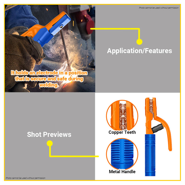 BUILDMATE Wadfow Electrode Holder 200A / 300A Stick Electrode Clamp Welding Rod Holder Stinger Welding Machine Accessories - WHT