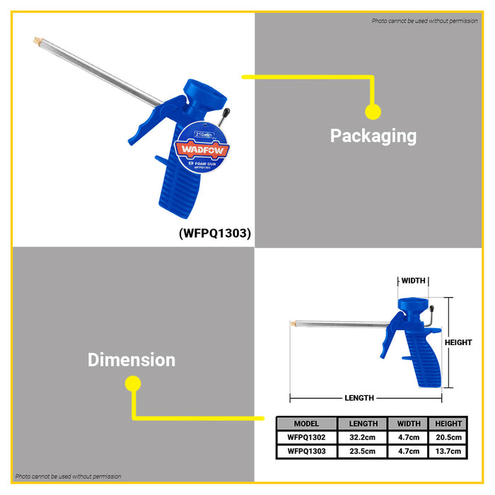 BUILDMATE Wadfow Plastic Foam Gun With Copper Muzzle Expanding Foam Spray Dispensing Applicator Gun For Cleaning & Painting WFPQ1303 - WHT