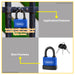 BUILDMATE Wadfow Weatherproof Iron Padlock 45mm / 55mm / 70mm Short Shackle with 3pcs Iron Keys Anti-Theft Keyed Security Pad Lock - WHT