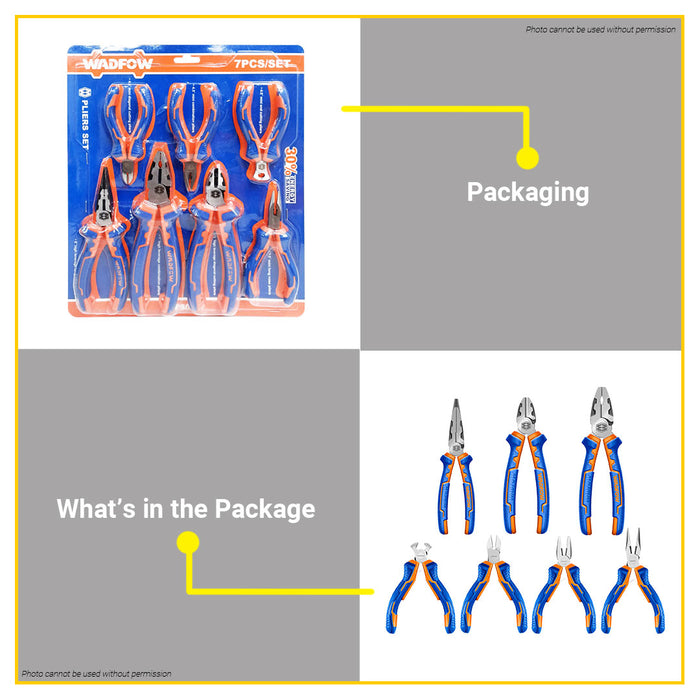 BUILDMATE Wadfow Pliers Set 7pcs/set Heavy Duty Combination WPS0617 - WHT