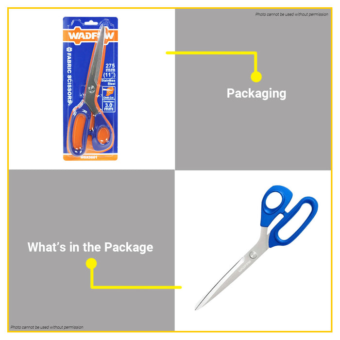 BUILDMATE Wadfow 11" Fabric Scissors Thickness 3.0mm WSX5601 - WHT