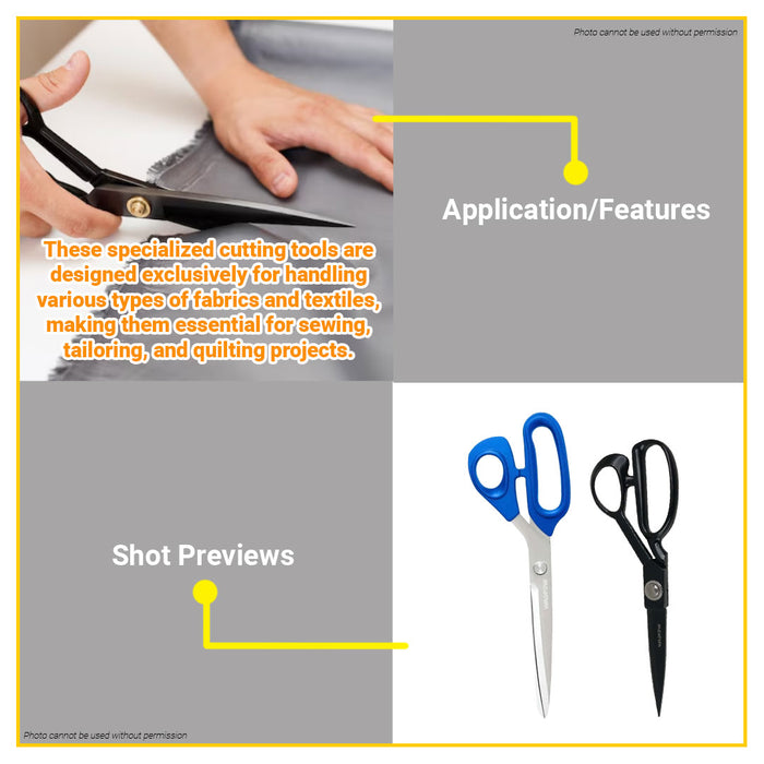 BUILDMATE Wadfow 9.5" Fabric Scissors Thickness 3.0mm WSX5602 - WHT