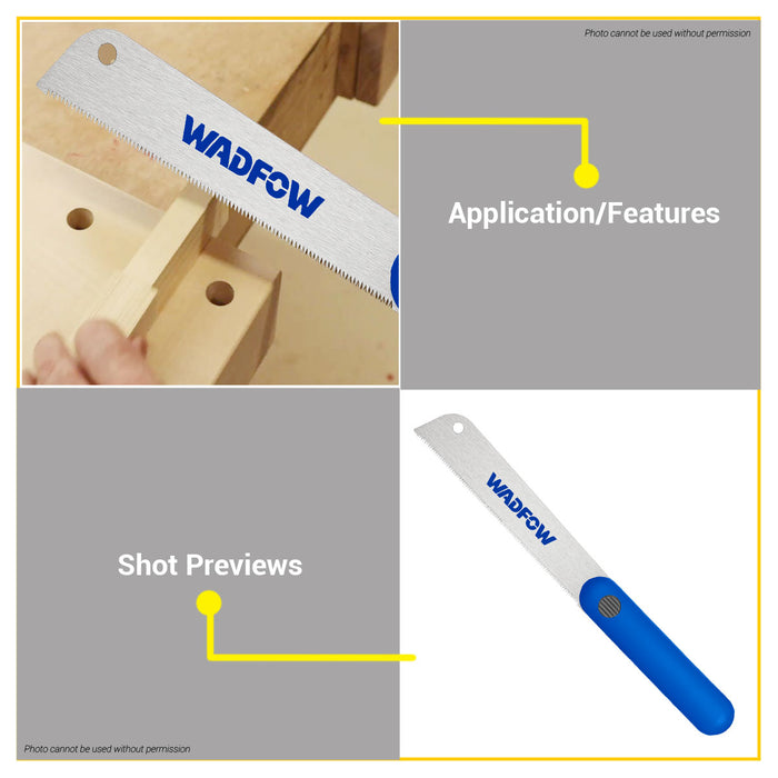 BUILDMATE Wadfow Dovetail Pull Saw 180mm 14TPI with Detachable Blade Woodworking Detailed Trimming Flush Cutting WHW9G07 - WHT