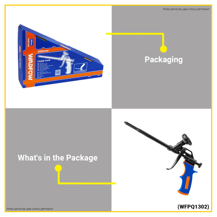 BUILDMATE Wadfow Aluminum Alloy Foam Gun With Copper Muzzle Expanding Foam Spray Dispensing Applicator Gun For Cleaning & Painting WFPQ1302 - WHT