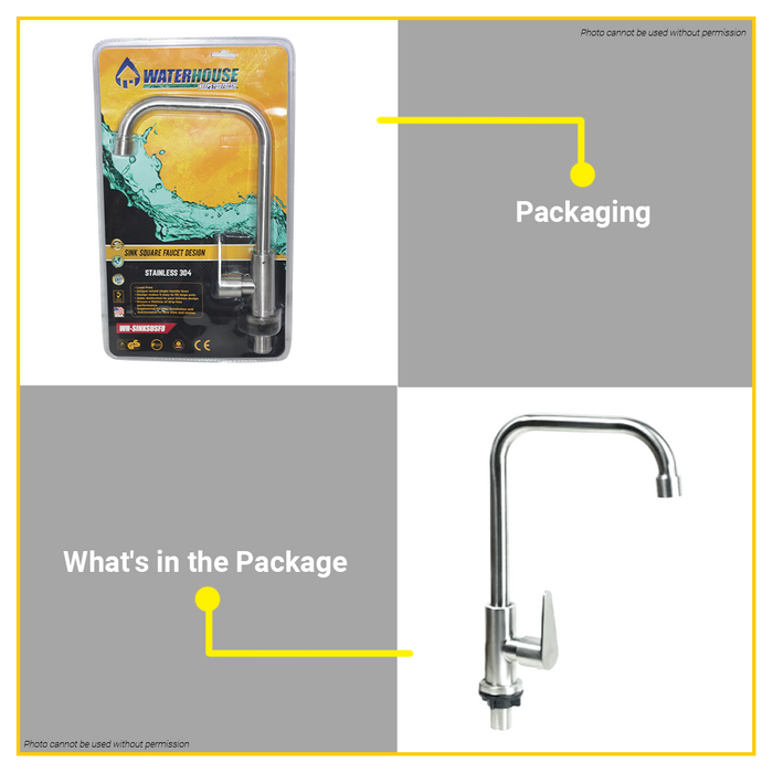 WATERHOUSE by POWERHOUSE Sink Mount Square Faucet Design F8 Stainless 304 •BUILDMATE• PHWH