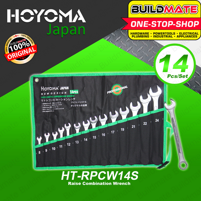HOYOMA JAPAN Matte Combination Wrench 14PCS/SET High Quality Authentic •BUILDMATE• HYMHT