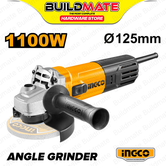 BUILDMATE Ingco Angle Grinder 1010W / 1100W Electric Grinding Machine for Wood, Metal, Stainless Steel Polishing AG101087 / AG1100382 / AG110018 / AG11003857 - IPT