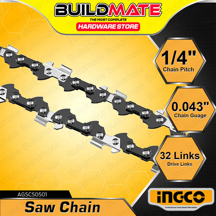 BUILDMATE Ingco Saw Chain 1/4" Chain Pitch Heavy Duty Chainsaw Cutting Replacement Chain AGSC50501 - IHT