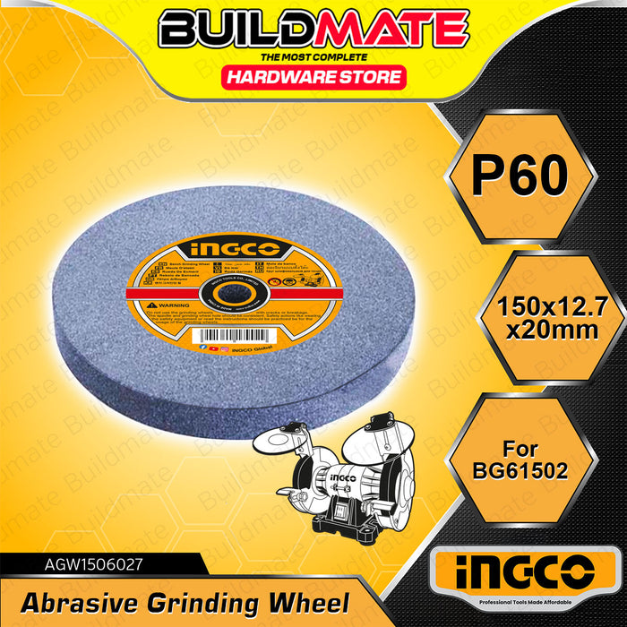 BUILDMATE Ingco Abrasive / Bench Grinding Wheel 150x12.7mm Bench Grinder Sharpening Stone Wheel For BG61502 SOLD PER PIECE  - IHT