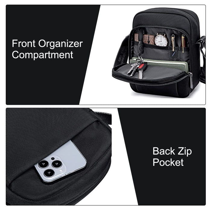 K00542 Black 4.4L Travel Sling Bag Polyester | Fits 7.9” Tablet, Lightweight & Durable