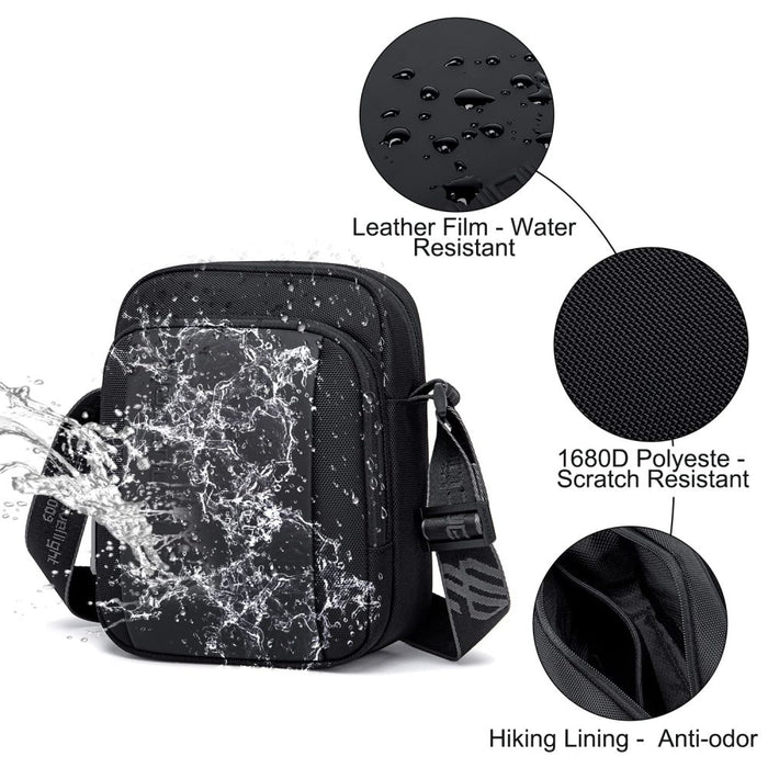 K00542 Black 4.4L Travel Sling Bag Polyester | Fits 7.9” Tablet, Lightweight & Durable