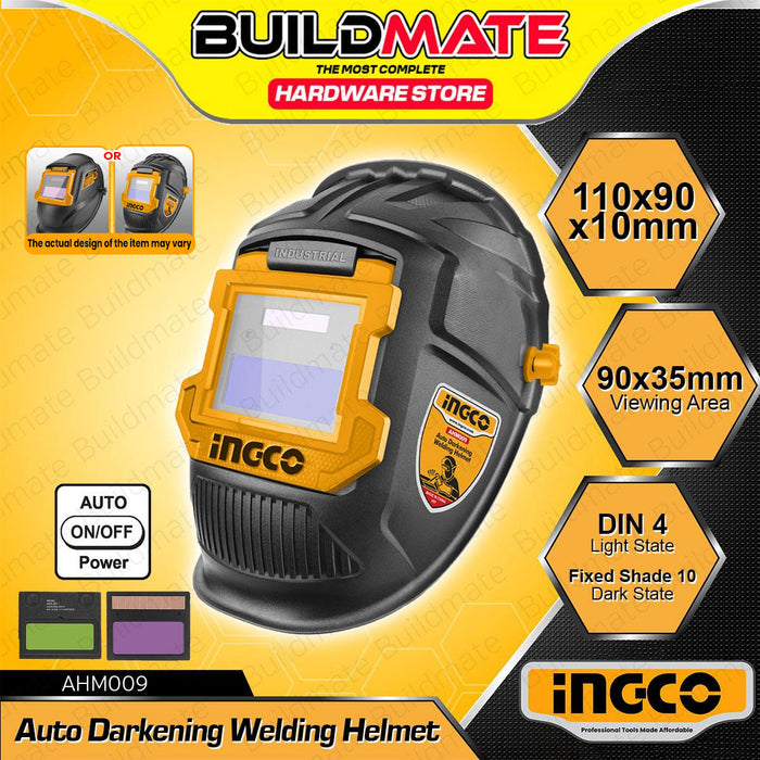 auto darkening welding helmet lazada BUILDMATE Ingco Auto Darkening Welding Helmet 90x35mm Viewing Area Sol — Buildmate