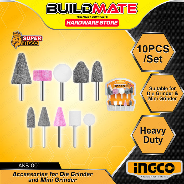 BUILDMATE Ingco 5pcs / 10pcs Mounted Stone Accessories for Mini Grinder & Die Grinder for Carving Engraving Grinding Hand Tool SOLD PER SET - IHT