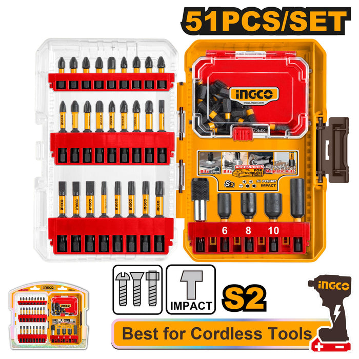 INGCO 51pcs Impact Screwdriver Bits Set AKDL25106 IHT