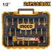 INGCO 24pcs Router Bits Set 1/2" / 1/4" Shank Woodworking Carbide Round Over Router Bits for Trimming, Grooving & Shaping SOLD PER SET - HT2