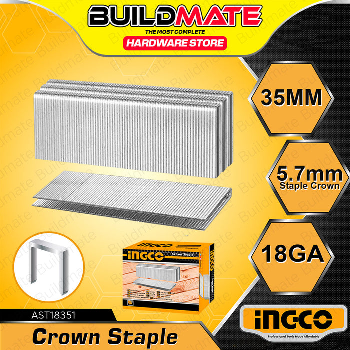 BUILDMATE Ingco 2500PCS/SET Crown Staple 25MM - 40MM for DIY Wood Working and Construction - IHT