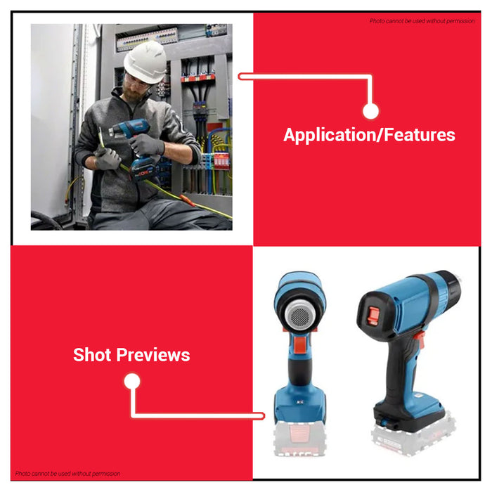 BUILDMATE Bosch 18V Cordless Heat Gun Variable Heat Sealer Dryer Hot Air BARE TOOL GHG 18V-50 06012A6580 - BLC