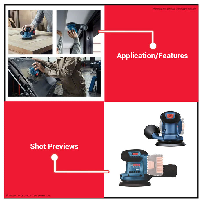 BUILDMATE Bosch Brushless Cordless Random Orbital Sander 18V 125mm (BARE TOOL) GEX185-LI Solo 06013A5080 • BLC